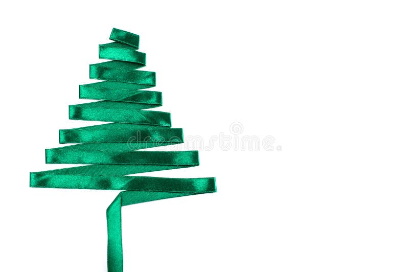 Christmas Tree Made from Ribbon. Stock Image Image of curve, closeup