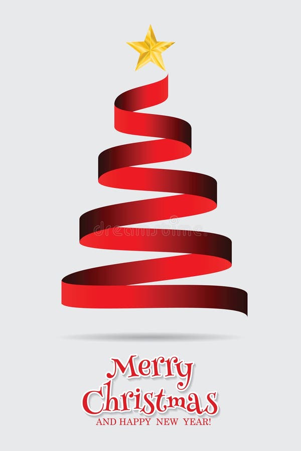 Christmas tree made from ribbon illustrator vector eps 10 vector illustration