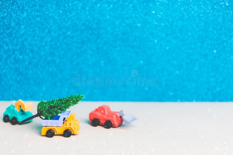 Christmas Tree on Miniature Car. Stock Image Image of creative