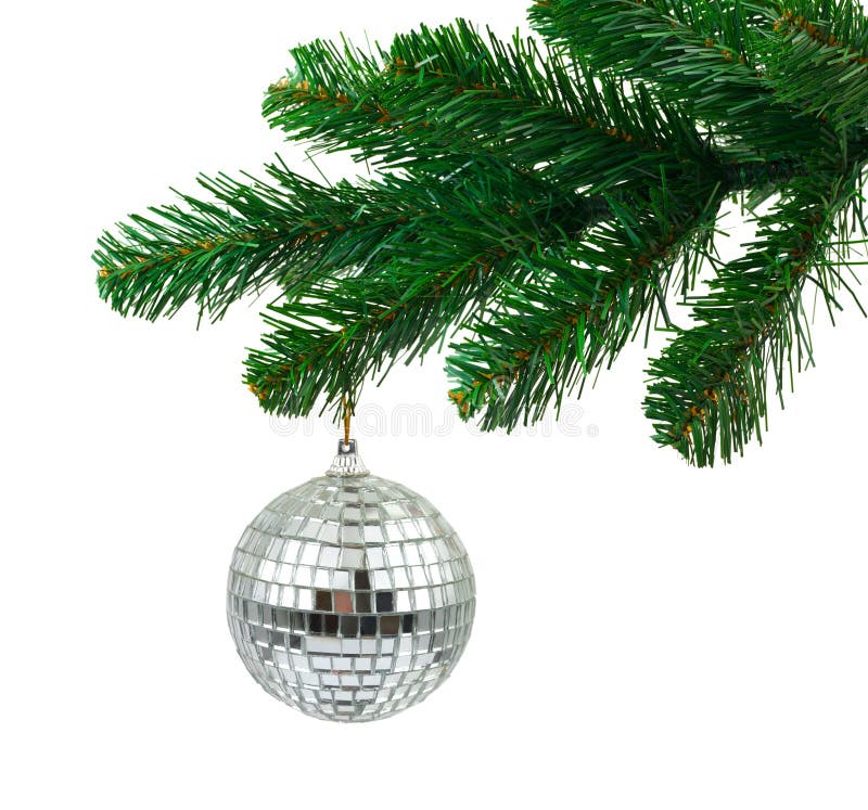 Christmas tree and mirror ball