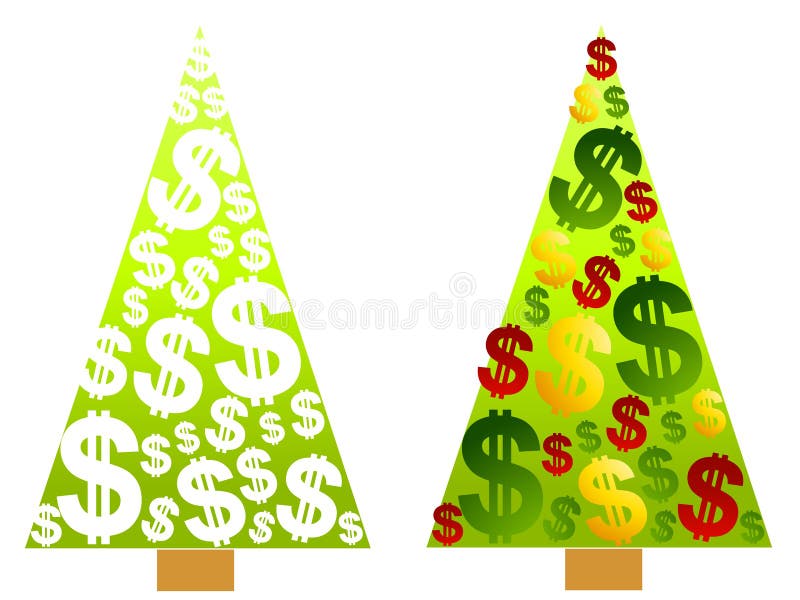 Christmas Tree Money Dollar Signs