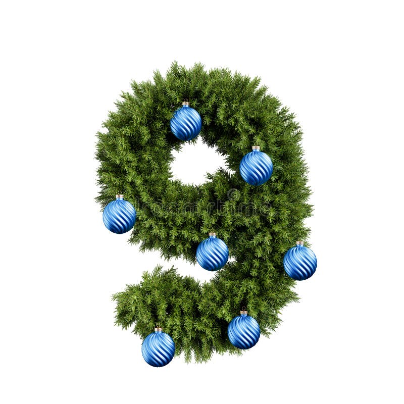 Christmas tree number 9 stock illustration. Illustration of holiday