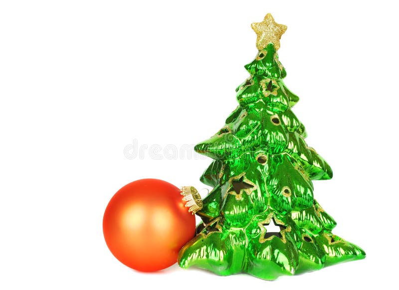 Christmas tree and orange ball