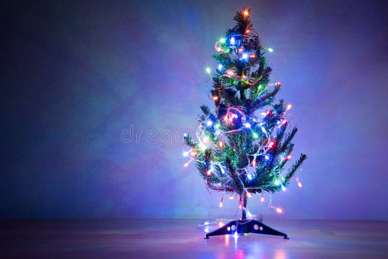Christmas Tree Ornament with Multiple Color Light Stock Photo Image