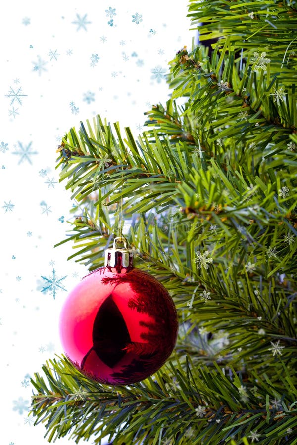 Christmas Tree with Ornaments Stock Photo Image of snowflake, flash
