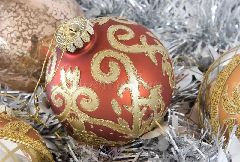 Christmas Tree Ornaments and Garland Stock Photo Image of decorative, tree 12449168