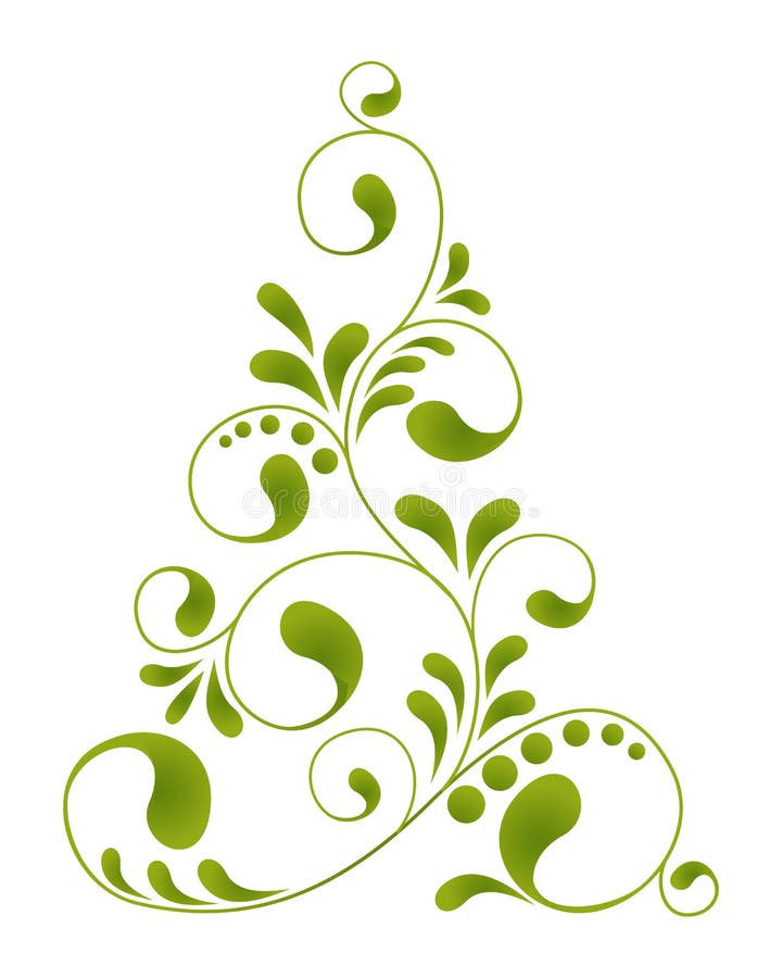 Graphic Elegant Christmas Tree Stock Vector Illustration of floral