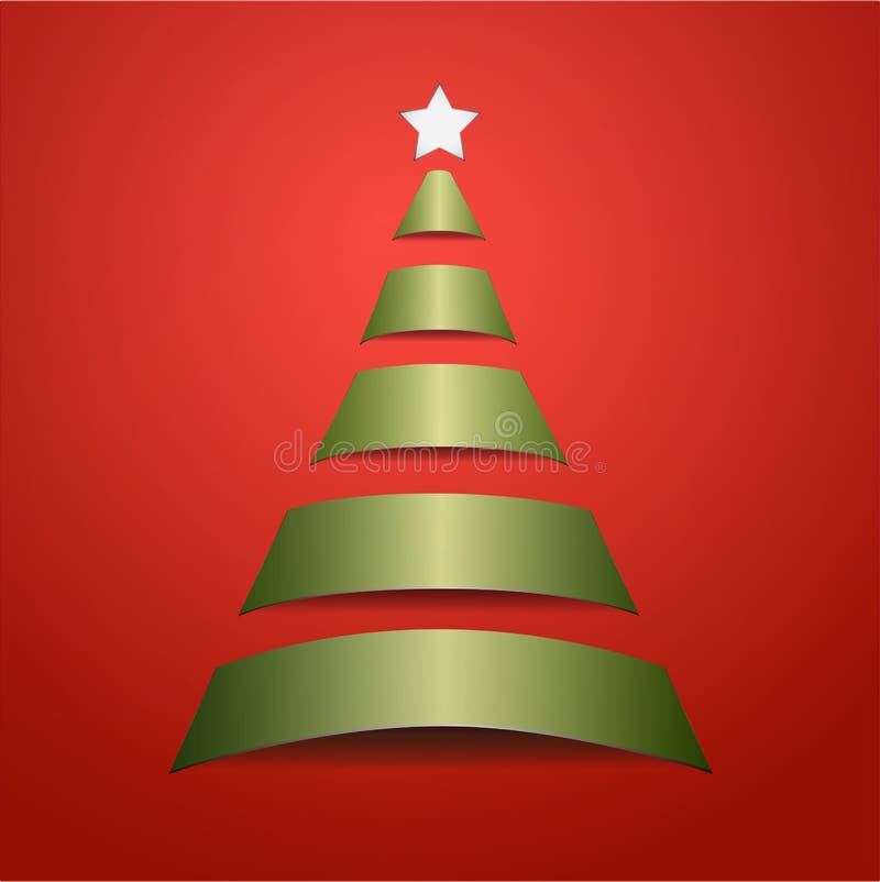 Christmas Tree Paper Bend Cutting Stock Illustration Illustration of
