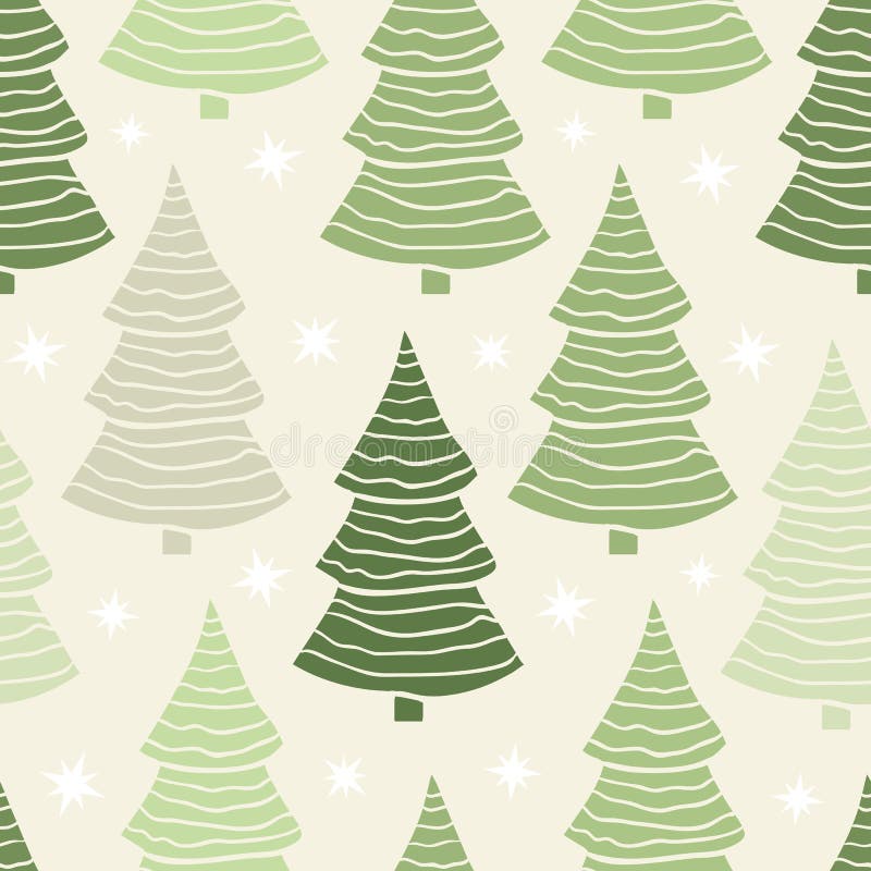 Christmas Tree Seamless Pattern Stock Vector - Illustration of forest ...