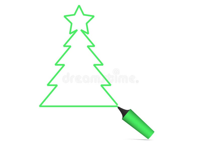 Christmas Tree Pen Cool Vector