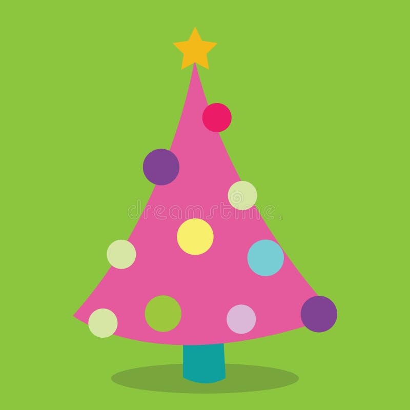 Christmas tree pink 02 stock vector. Illustration of christmas 197982967