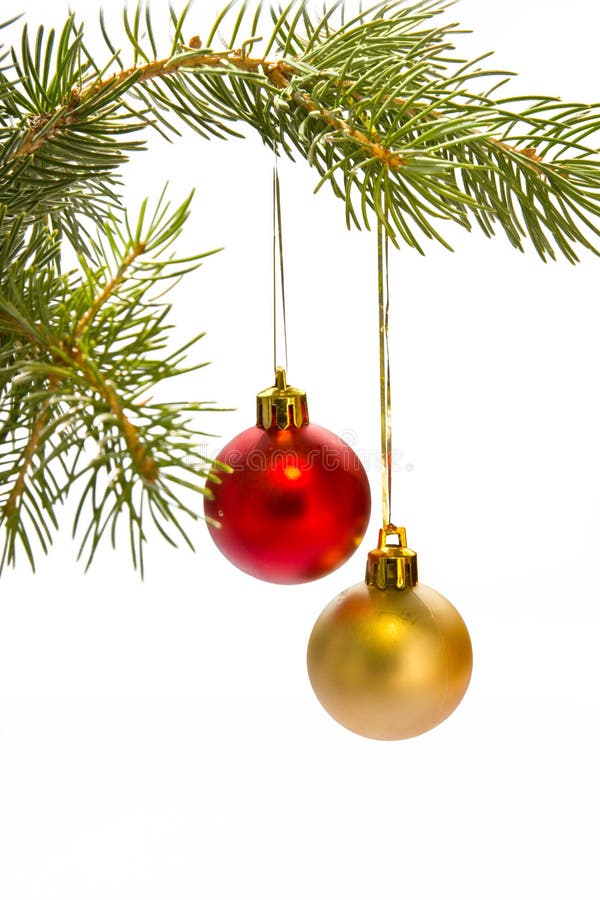 Christmas Tree and Red Balls Stock Image Image of nature, symbol
