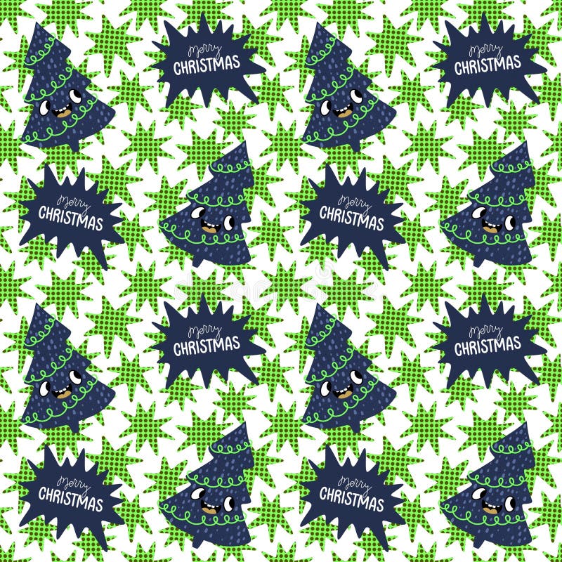 Christmas tree seamless new year pattern for wrapping paper and fabrics royalty free stock photography