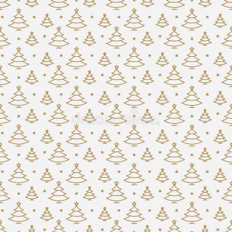 Christmas tree seamless pattern gold line style royalty free illustration Christmas tree seamless pattern gold line style royalty free illustration