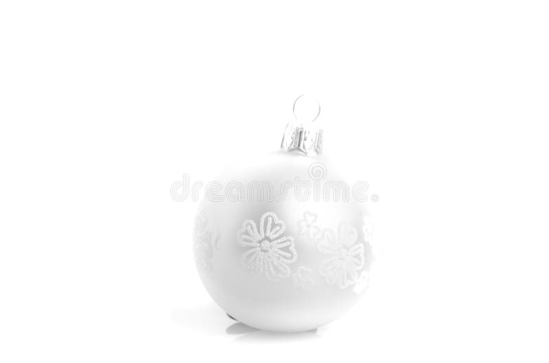 Christmas Tree Silver Ball for Decoration Isolated on White Back Stock