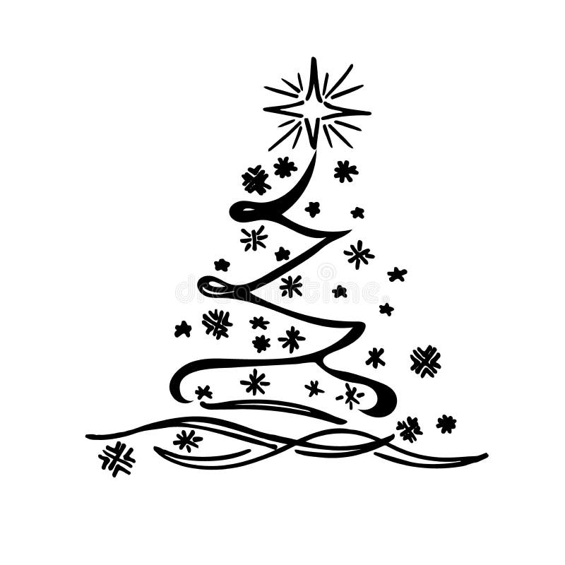 Vector illustration of Christmas tree. Vector illustration of Christmas tree