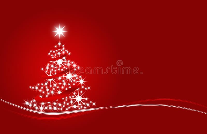 Christmas tree with stars red