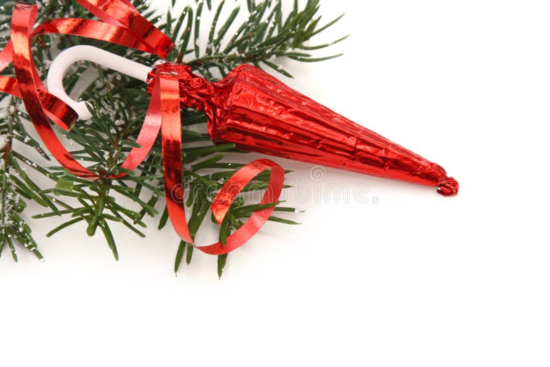 Christmas Tree with Sweet Umbrella Stock Image Image of ribbon
