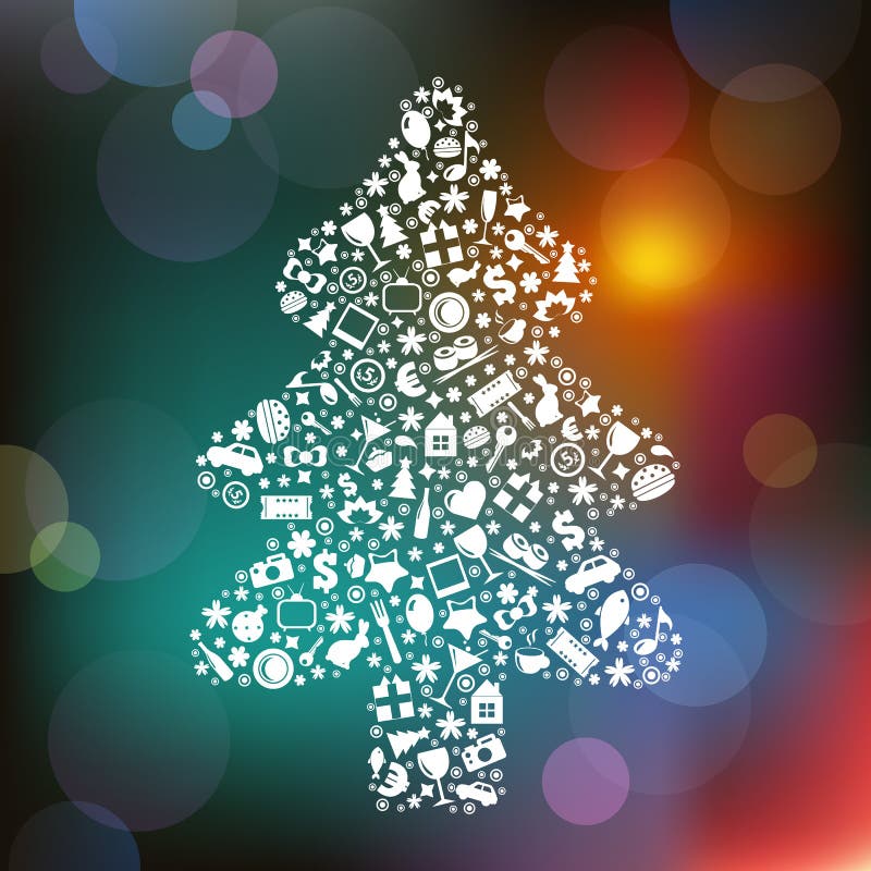 Christmas Tree From Symbols. Vector