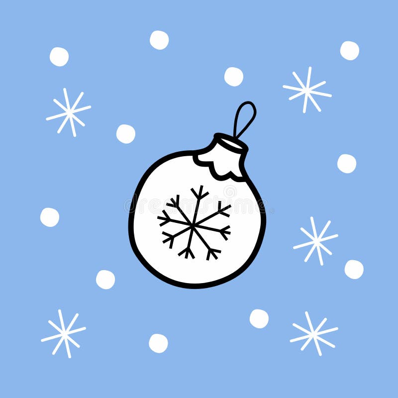 Christmas Tree Toy Color Vector Illustration in Flat Style. New Year