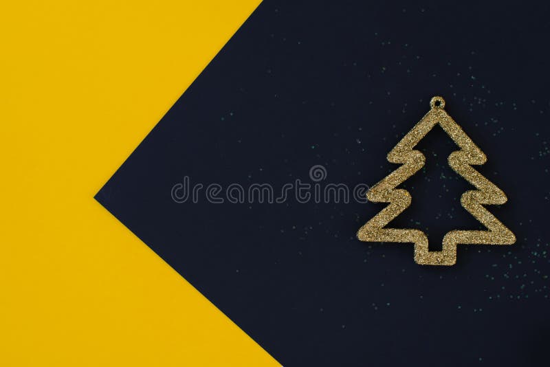 Christmas tree toy flat lay. minimum Christmas and new year set. Artistic concept of festive Christmas style