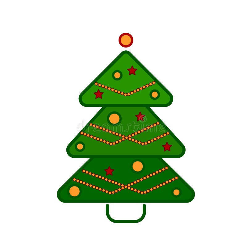 Christmas tree, line colorful icon on a white background. vector illustration