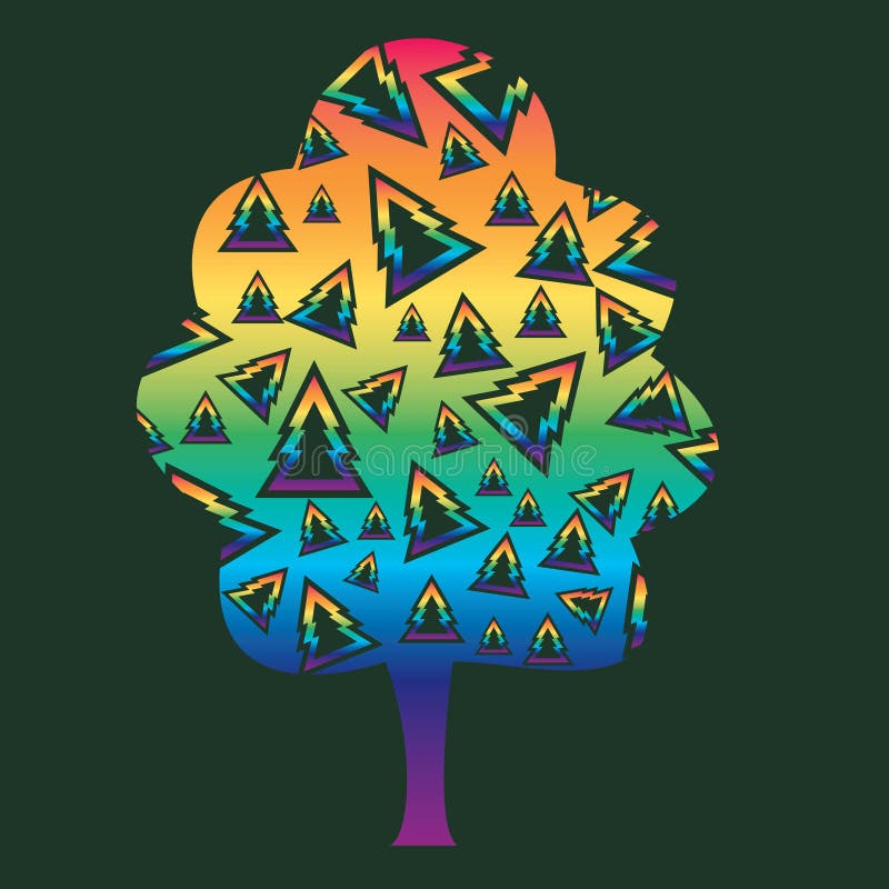 Download Original Christmas Tree Design In Rainbow Colors Stock ...