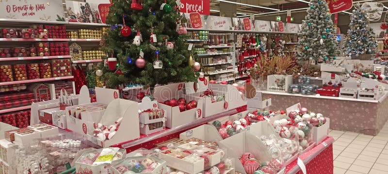 Christmas Trees and Decorations for Sale Editorial Image Image of