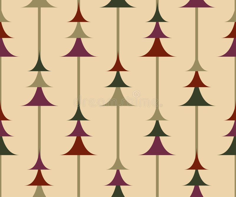 Christmas trees seamless pattern