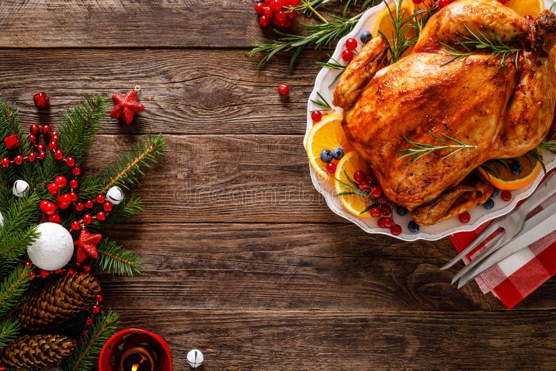 Christmas turkey. Traditional festive food for Christmas or Thanksgiving stock image Christmas turkey. Traditional festive food for Christmas or Thanksgiving stock image