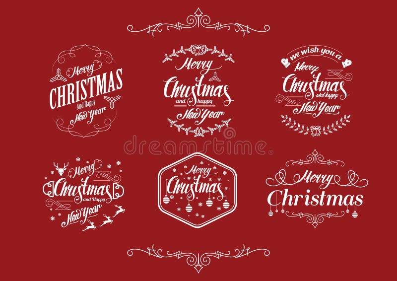 Christmas typo design stock illustration. Illustration of text 83682535