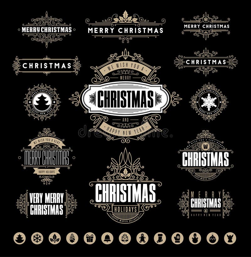 Christmas Typographic and Calligraphic elements, vintage labels, frames with Merry Christmas and Happy Holidays wishes. Christmas Typographic and Calligraphic elements, vintage labels, frames with Merry Christmas and Happy Holidays wishes.