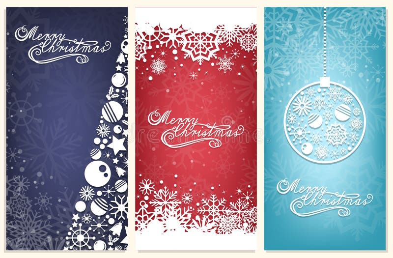 Christmas Typography Collection for Card Design Stock Vector