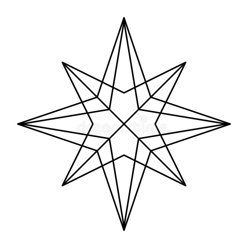 Christmas vetor snowflake origami star bethlehem isolerad på vit bakgrund. snöikon för geometrisk linje. xmas-design vektor illustrationer