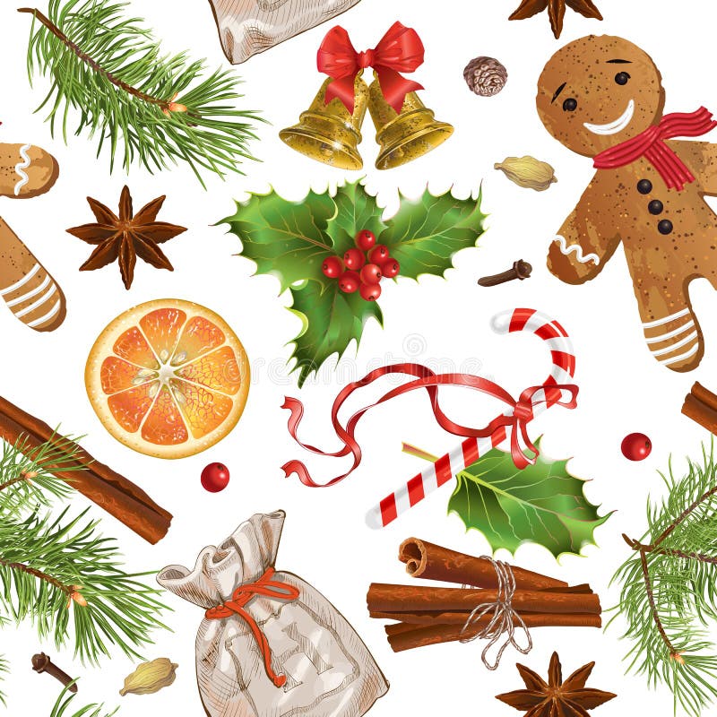 Christmas Candy and Decorations Stock Vector - Illustration of fruit ...