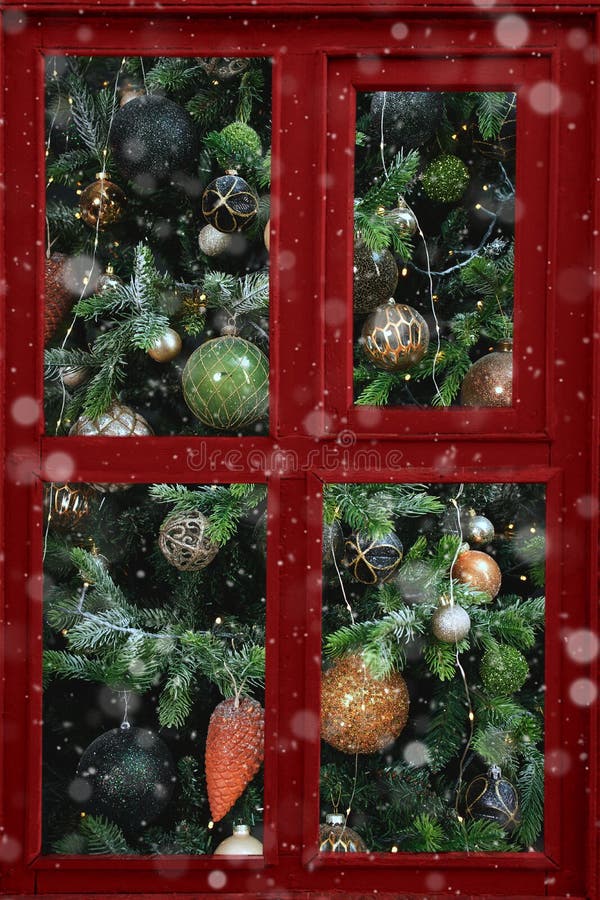 Christmas through the Window. Christmas Wonder Stock Photo Image of