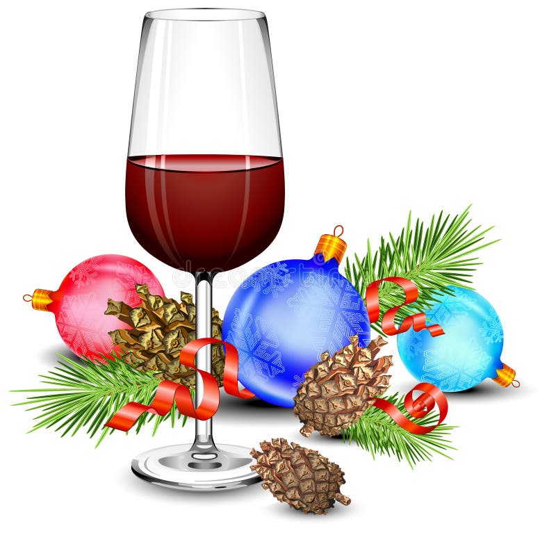 Christmas wine glass
