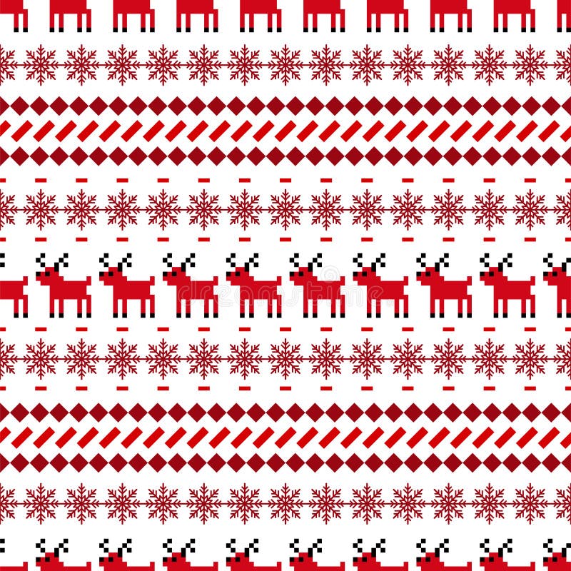 Scandynavian Knitted Seamless Pattern with Deer Stock Illustration ...