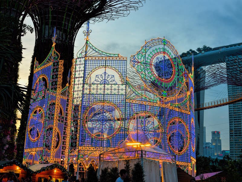 Christmas Wonderland At Gardens By The Bay, Singapore Editorial Stock Image - Image of magical ...