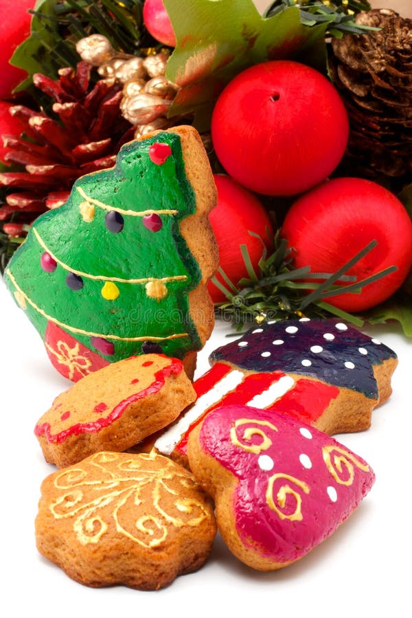 Christmas wreath. Assorted cookies