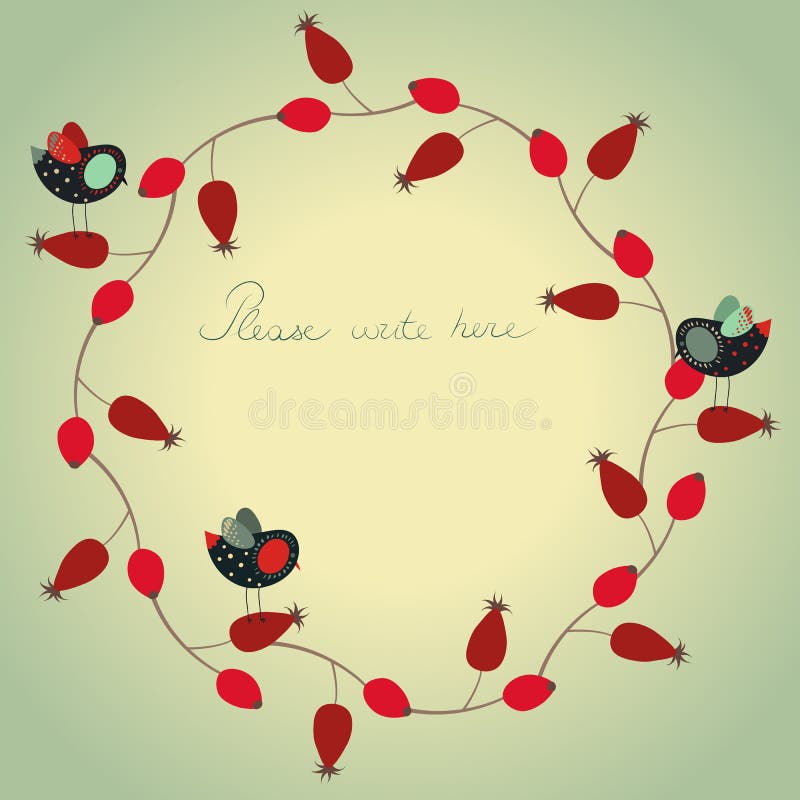Christmas wreath with birds vector illustration Christmas wreath with birds vector illustration