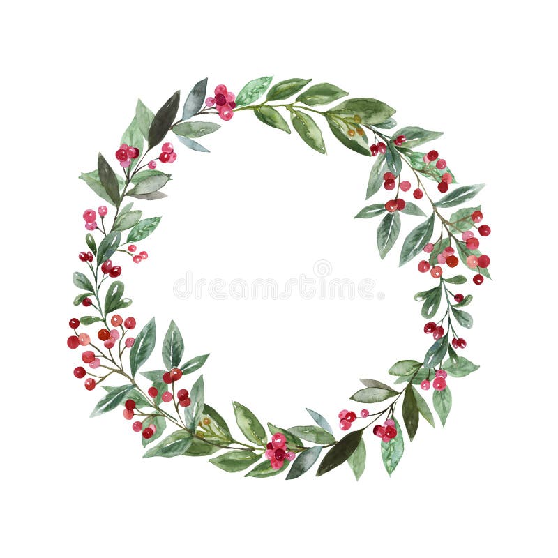 Winter Greenery, Single Watercolour Wreath Clipart, Winter Wreath, Pine  Cone Wreath, Winter Berries Wreath, Holly Berries,Christmas Wreath
