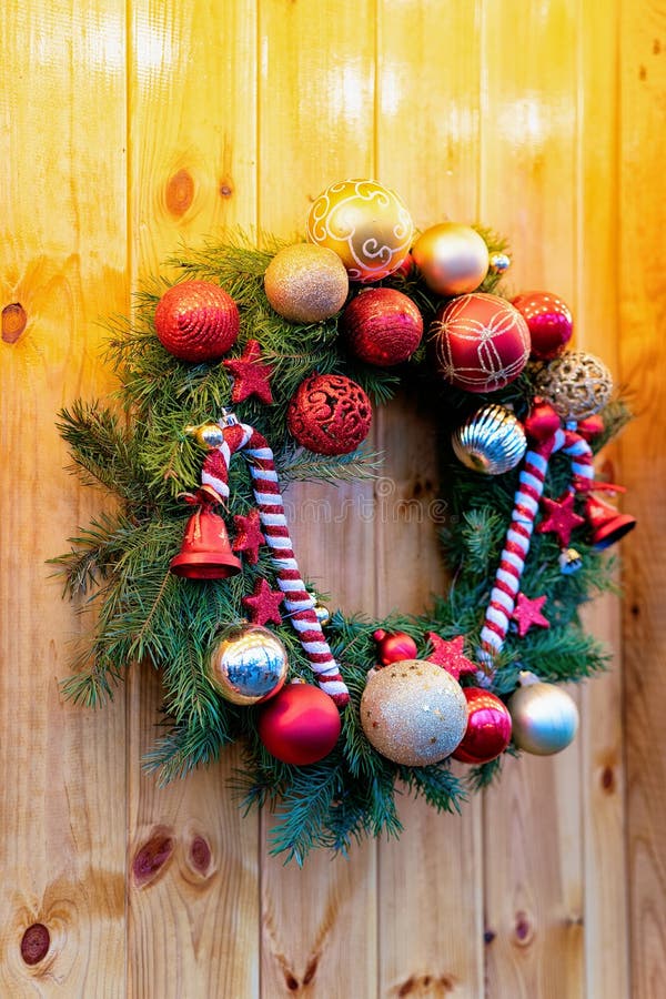 Christmas Wreath on Night Christmas Market at Charlottenburg Palace in ...