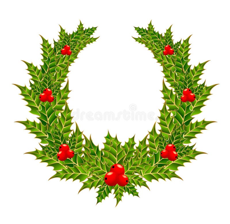 Christmas wreath with a red berry