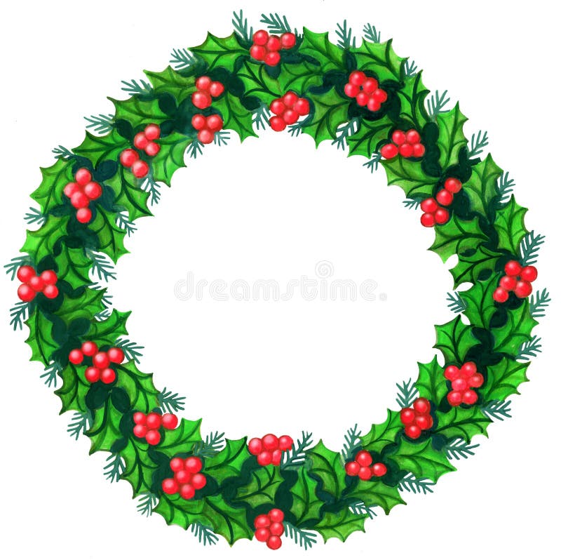 Christmas Wreath Watercolor vector illustration Christmas Wreath Watercolor vector illustration