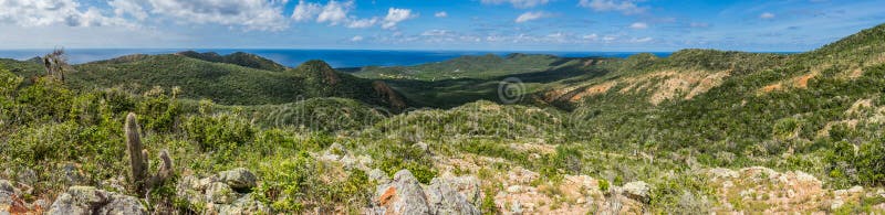 Christoffel Nationaal park - Curacao Panorama stock foto