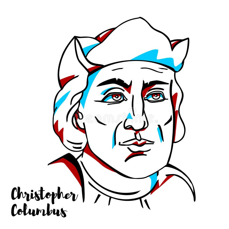 Christopher Columbus Portraitn ilustração stock Christopher Columbus Portraitn ilustração stock
