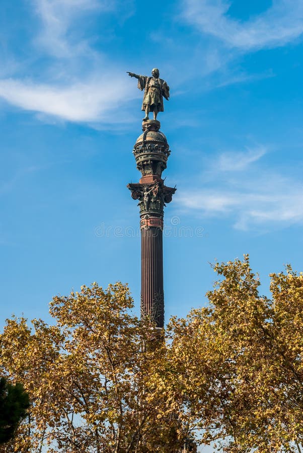 Christopher Columbus Statue, Barcelona Spanien Stockbild Bild von