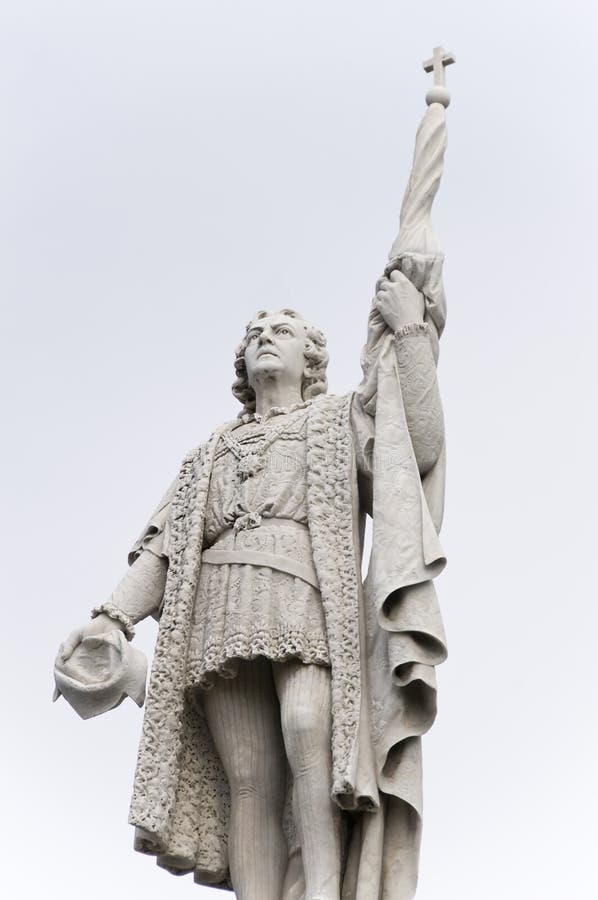 Christopher columbus staty royaltyfria bilder