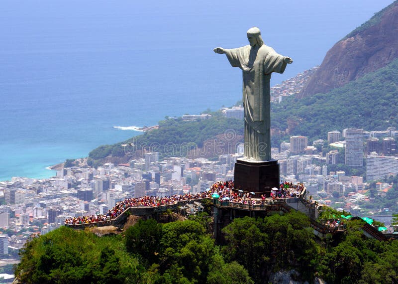 Christus de Verlosser in Rio de Janeiro royalty-vrije stock foto's Christus de Verlosser in Rio de Janeiro royalty-vrije stock foto's